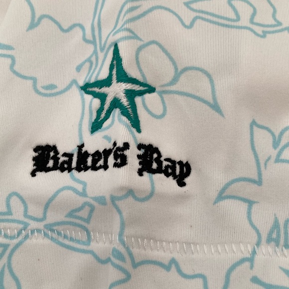 NWT G/Fore Floral White and Blue Men's Polo Shirt size L - Picture 4 of 5